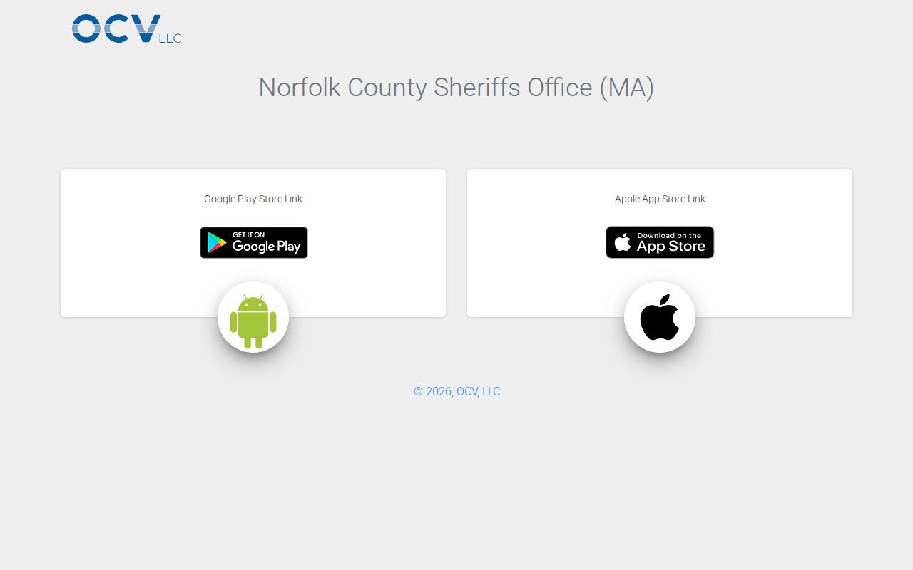 Norfolk County Sheriff app public safety and booking information interface